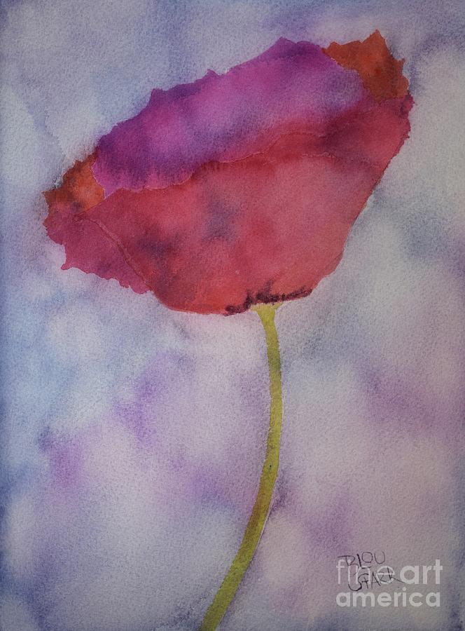 Washy Poppy Painting by Barrie Stark