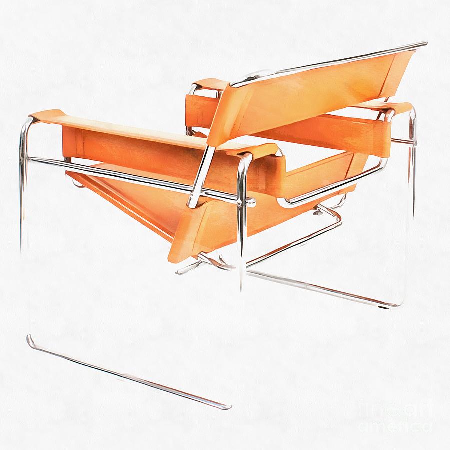 Mid Digital Art - Wassily Chair Mid-Century Modern by Edward Fielding