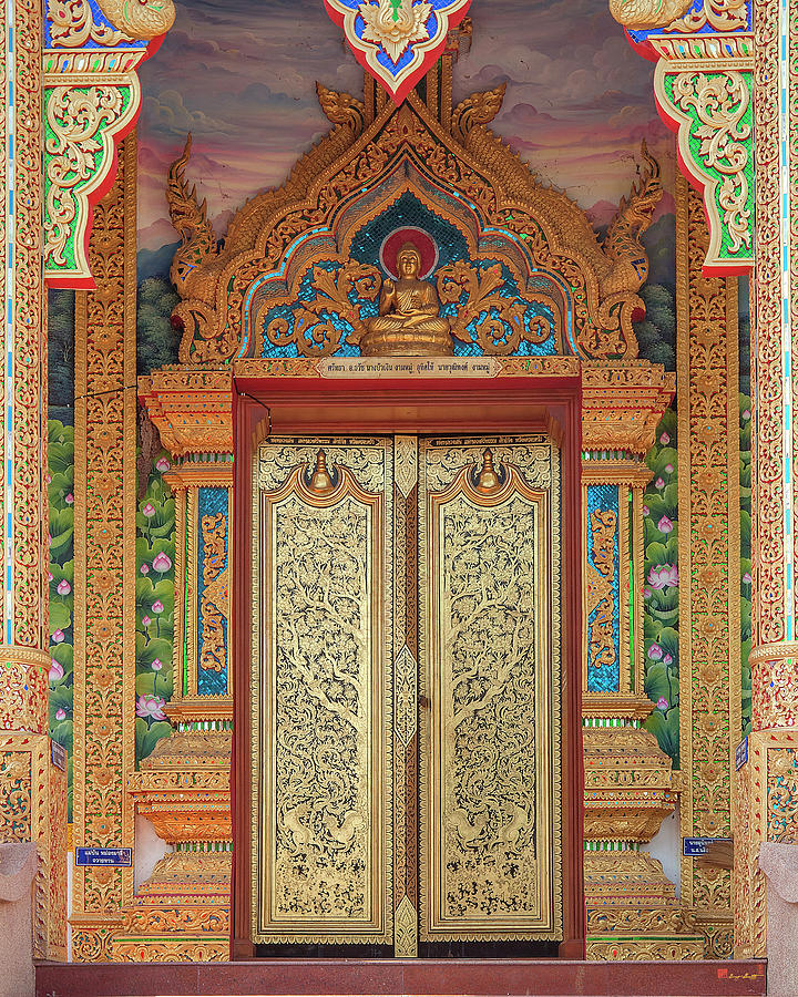 Wat Aranyawat Phra Ubosot Doors DTHCM1568 Photograph by Gerry Gantt