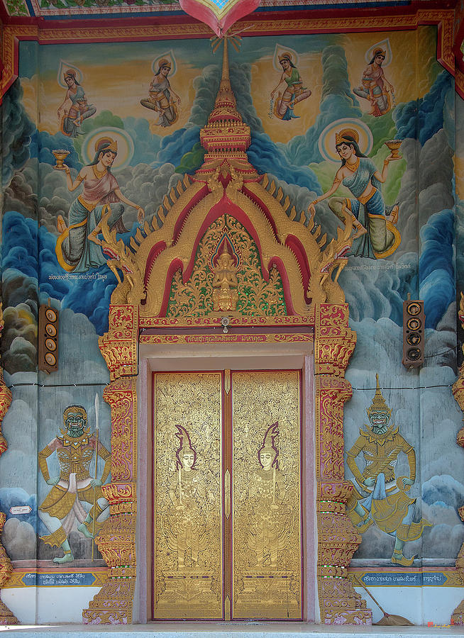 Wat Aranyawat Phra Wihan Doors DTHCM1563 Photograph by Gerry Gantt