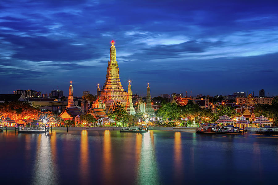 Wat Arun and Arun pagoda  Photograph by Anek Suwannaphoom