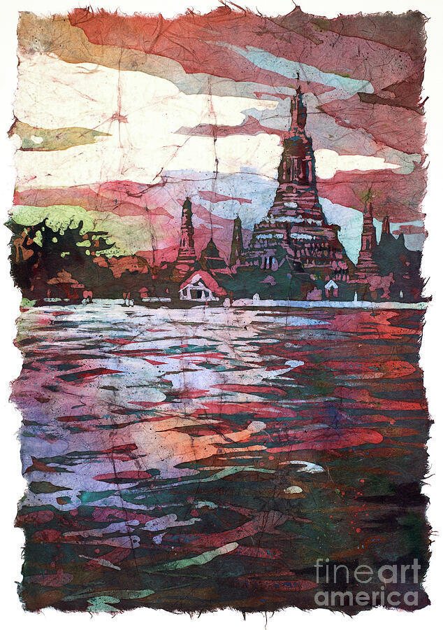 Wat Arun Sunset Painting by Ryan Fox