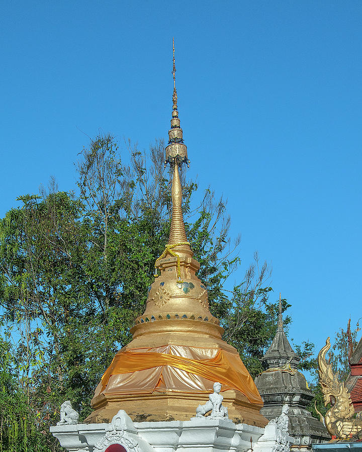 Wat Buppharam Phra That Chedi Pinnacle DTHCM1585 Photograph by Gerry Gantt