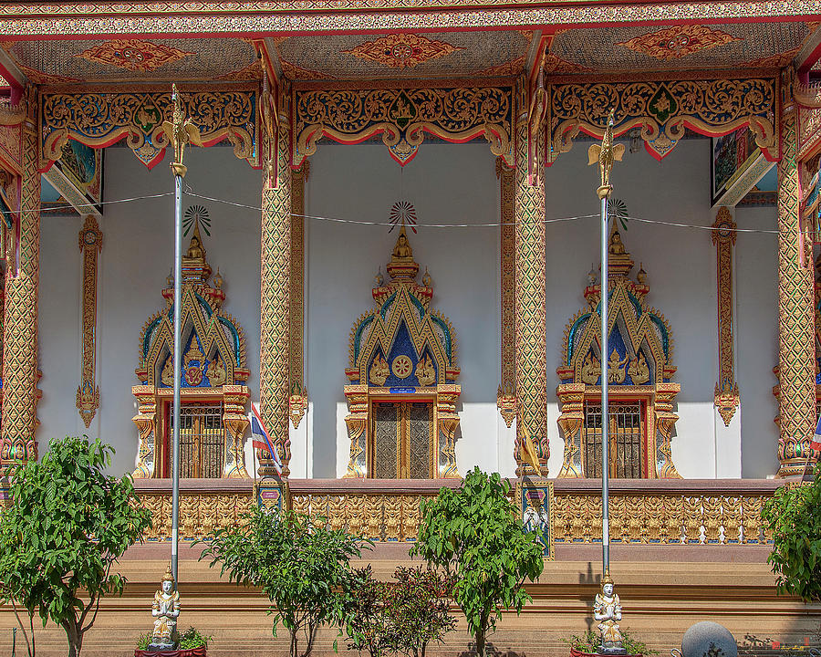 Wat Chedi Mae Krua Windows of Wihan DTHCM1845 Photograph by Gerry Gantt