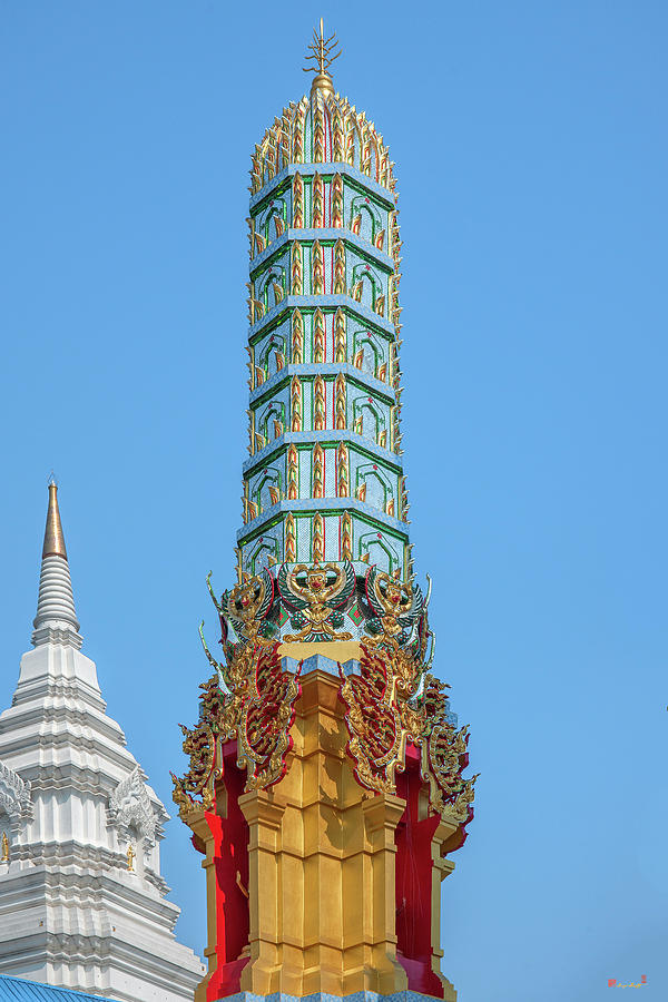 Wat Khunchan Merit Shrines Pinnacle of One of Three Prangs or Ch Photograph by Gerry Gantt