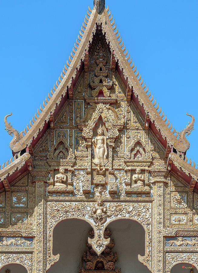 Wat Kumpa Pradit Phra Wihan Gable DTHCM1660 Photograph by Gerry Gantt