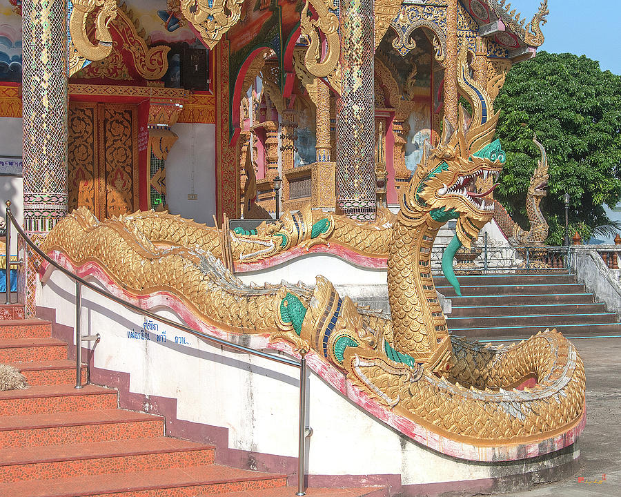 Wat Mae Faek Luang Phra Wihan Makara and Naga DTHCM1882 Photograph by Gerry Gantt