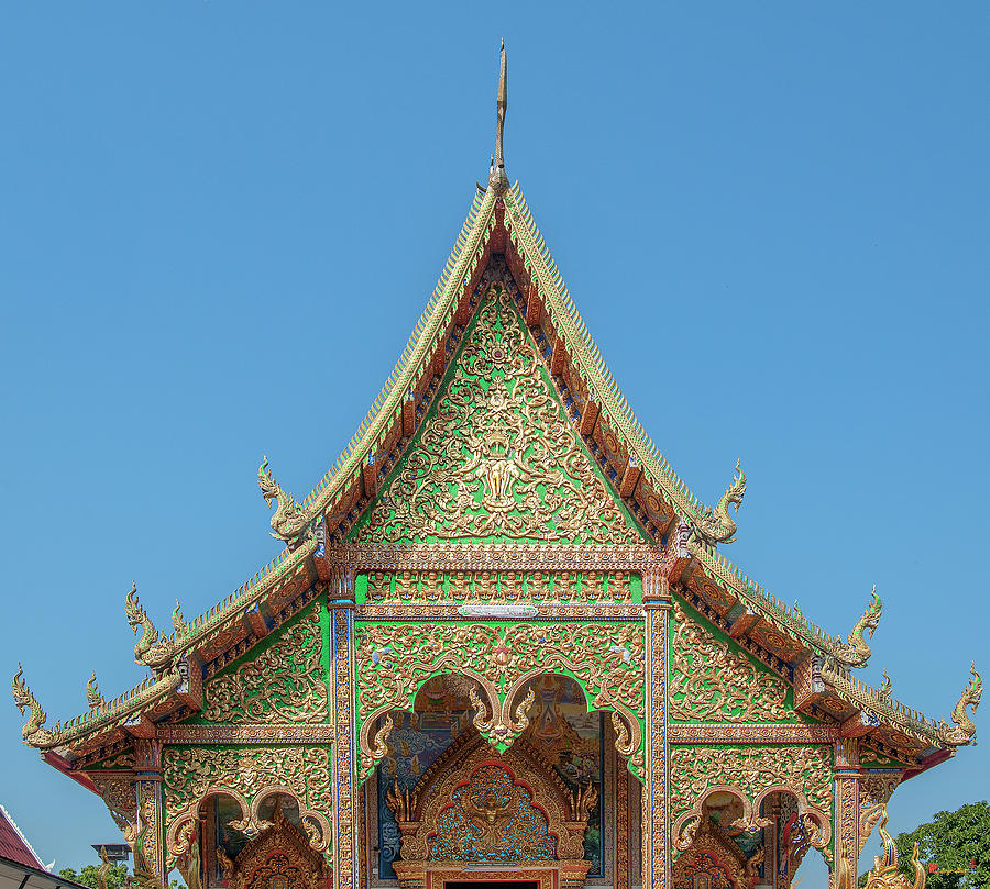 Wat Mahawan Wihan Luang Gable DTHLU0268 Photograph by Gerry Gantt