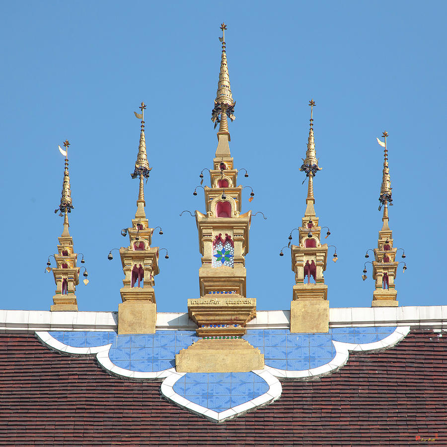 Wat Montien Phra Ubosot Roof Apex DTHCM0528 Photograph by Gerry Gantt