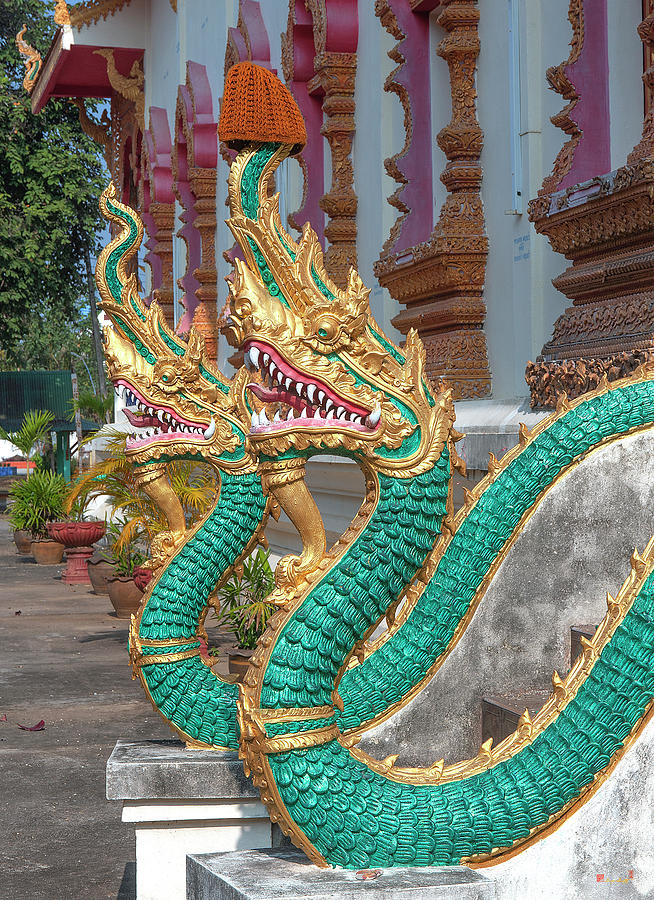 Wat Nam Phueng Phra Wihan Naga Guardians DTHLA0007 Photograph by Gerry Gantt