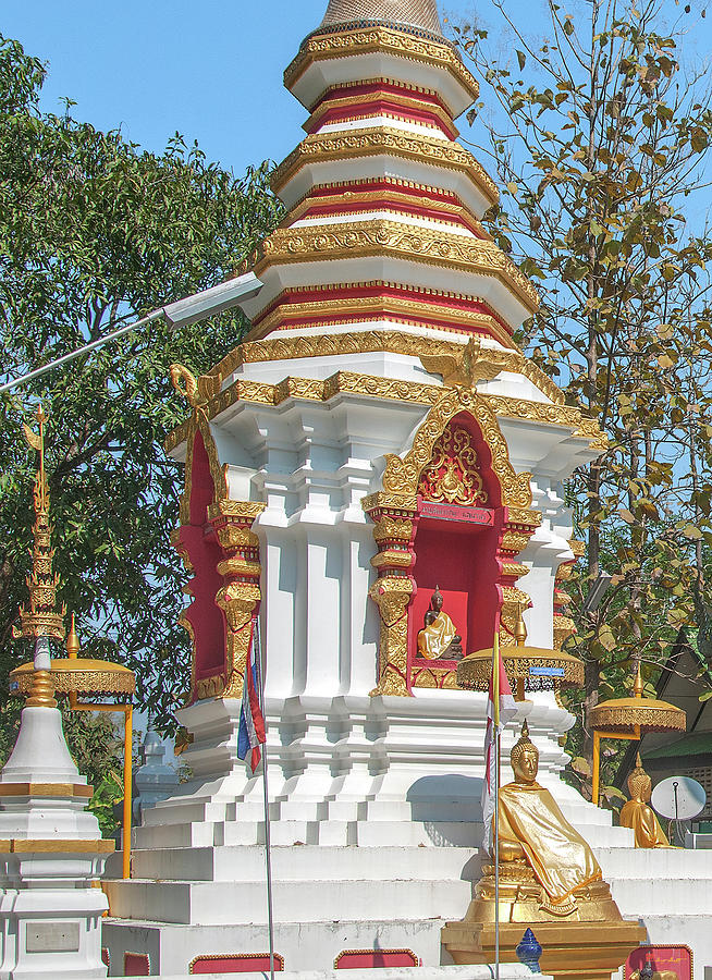 Wat Pa Khoi Nuea Phra That Chedi Buddha Niche and Buddha Image DTHCM1493 Photograph by Gerry Gantt
