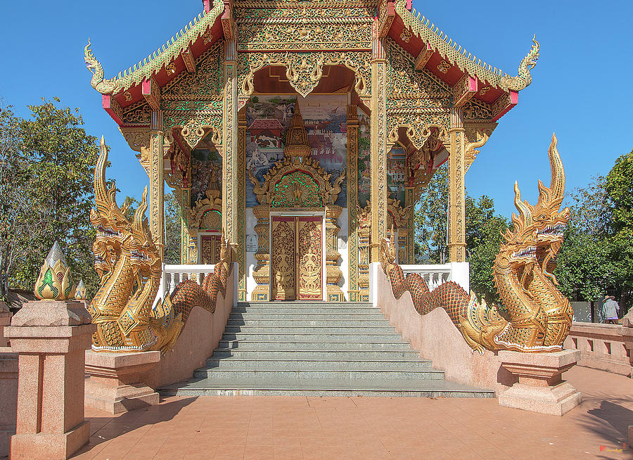 Wat Phra That Doi Kham Phra Ubosot Entrance Dthcm2380 Photograph