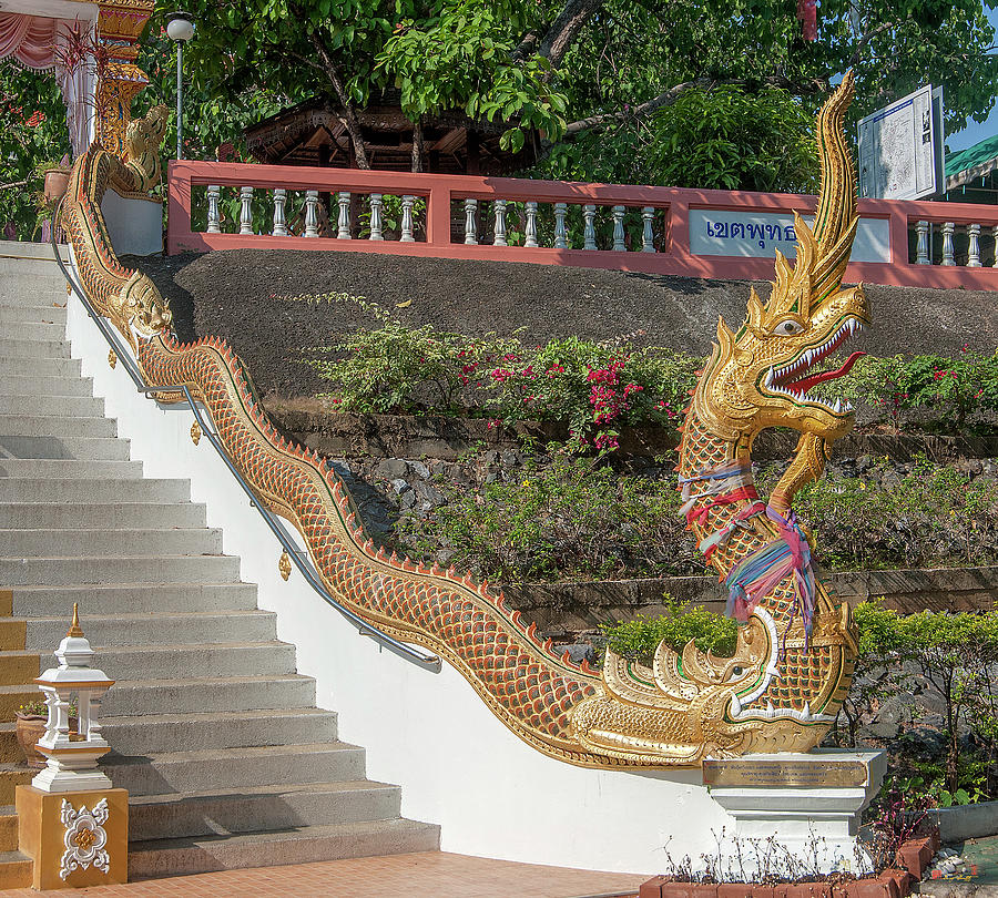 Wat Phra That Doi Saket Upper Terrace Gate Makara and Naga DTHCM2191 Photograph by Gerry Gantt