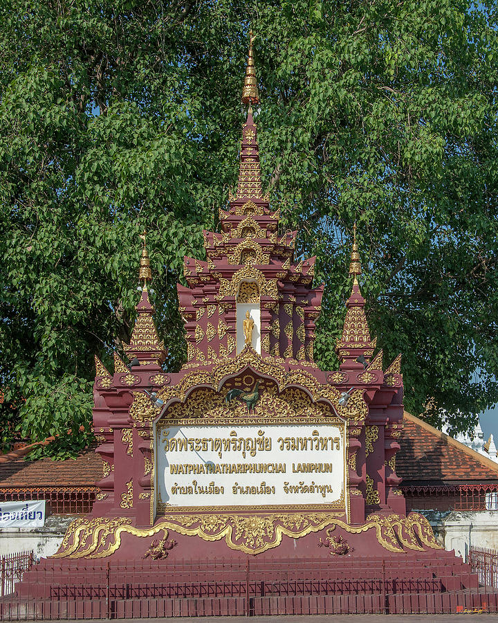 Wat Phra That Hariphunchai Name Plaque  DTHLU0051 Photograph by Gerry Gantt