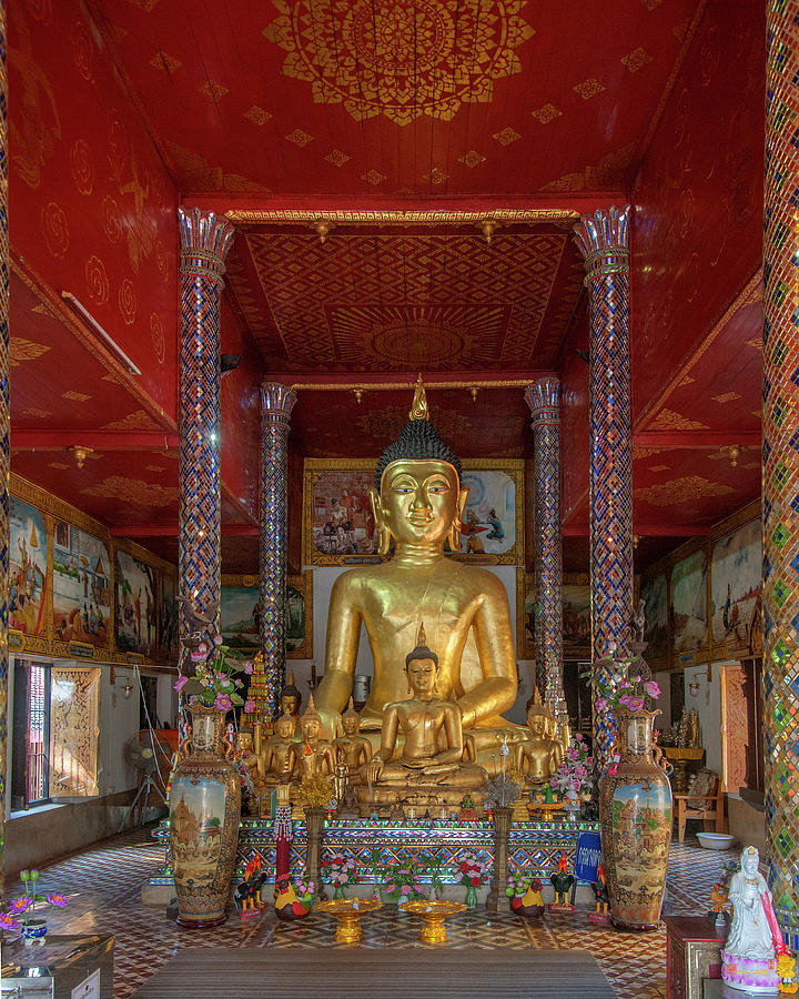 Wat Phra That Hariphunchai South Buddha Wihan Buddha Images DTHLU0019 Photograph by Gerry Gantt