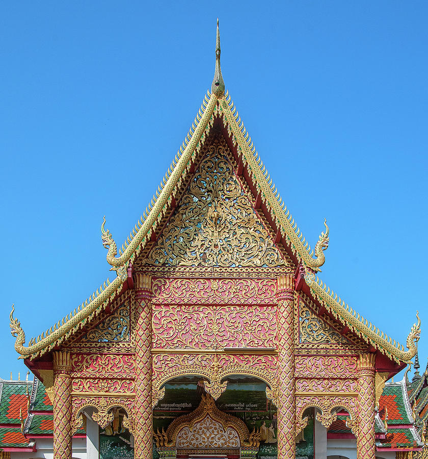 Wat Phra That Hariphunchai Wihan of the Enlightened Buddha Gable DTHLU0024 Photograph by Gerry Gantt