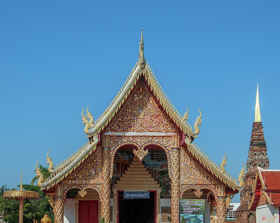 Wat Phra That Hariphunchai Wihan of the Travelling Buddha Gable DTHLU0021 Photograph by Gerry Gantt