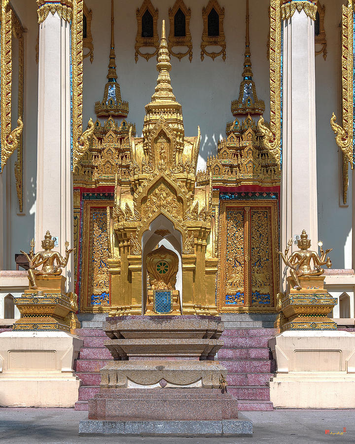 Wat Phrom Chariyawat Phra Ubosot Boundary Stone DTHNS0120 Photograph by Gerry Gantt