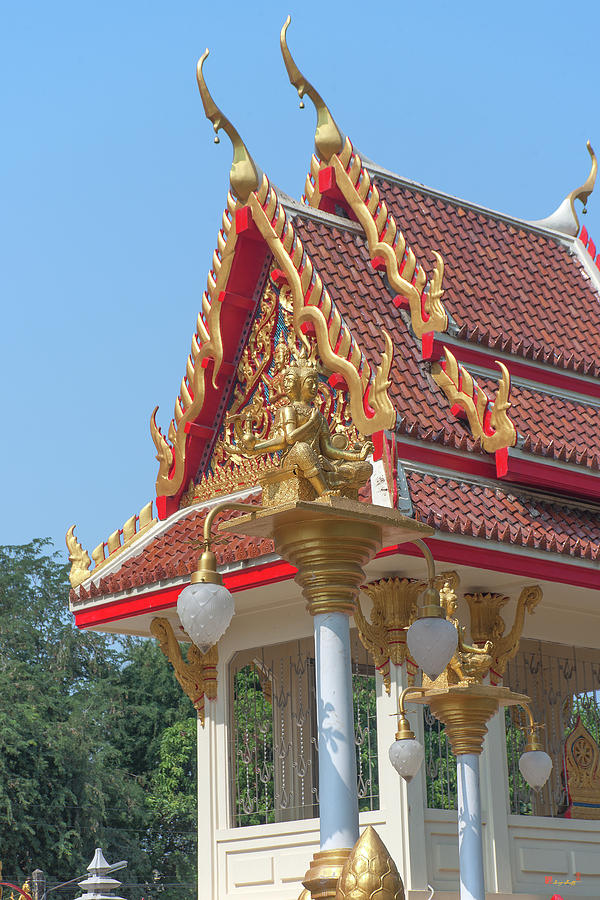 Wat Phrom Chariyawat Phra Ubosot Lamp Posts and Wall Pavilion DTHNS0126 Photograph by Gerry Gantt