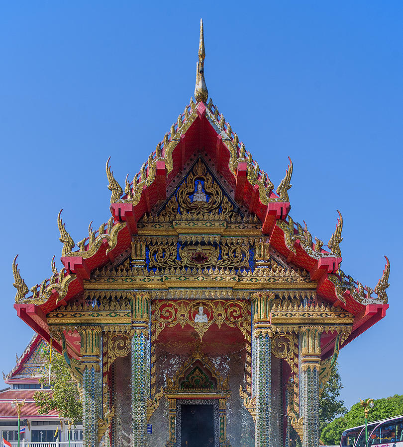 Wat Prachum Khongkha Phra Wihan Gable DTHCB0176 Photograph by Gerry Gantt