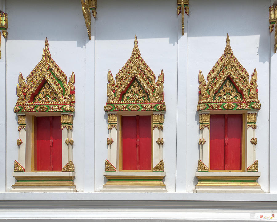 Wat Pradoem Phra Ubosot Windows DTHCP0086 Photograph by Gerry Gantt