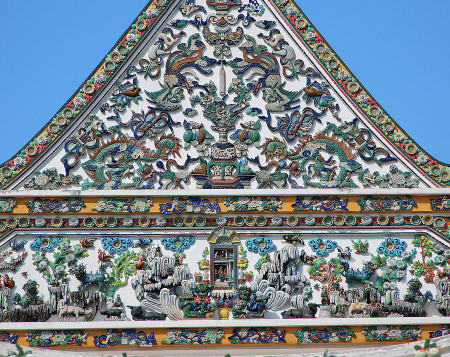 Wat Ratcha Orasaram Phra Ubosot Gable Detail DTHB0428 Photograph by Gerry Gantt