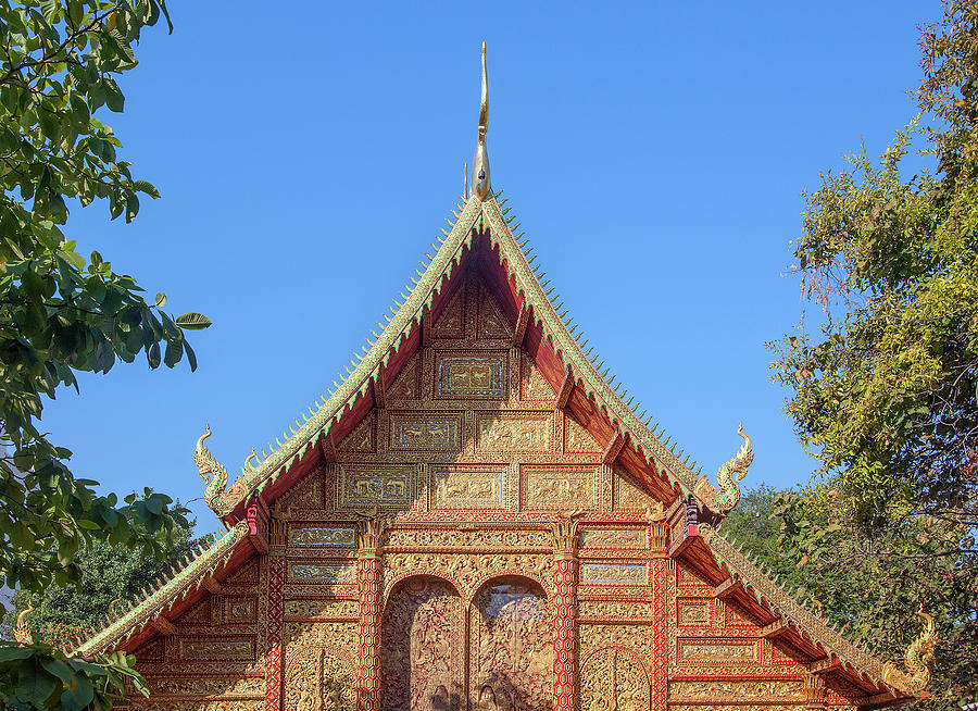 Wat Saen Fang Phra Wihan Gable DTHCM1118 Photograph by Gerry Gantt