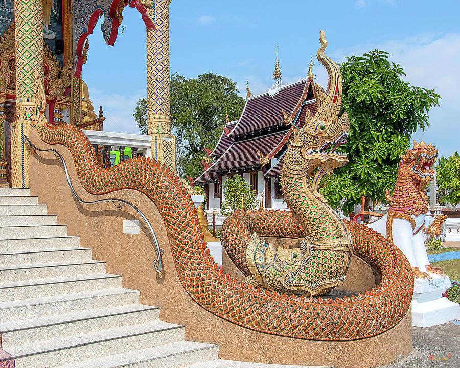 Wat San Pu Loei Phra Wihan Makara and Naga Guardian DTHCM2263 Photograph by Gerry Gantt