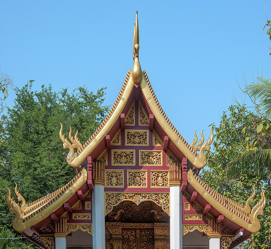 Wat San Sai Ton Kok Phra Ubosot Gable DTHCM1396 Photograph by Gerry Gantt