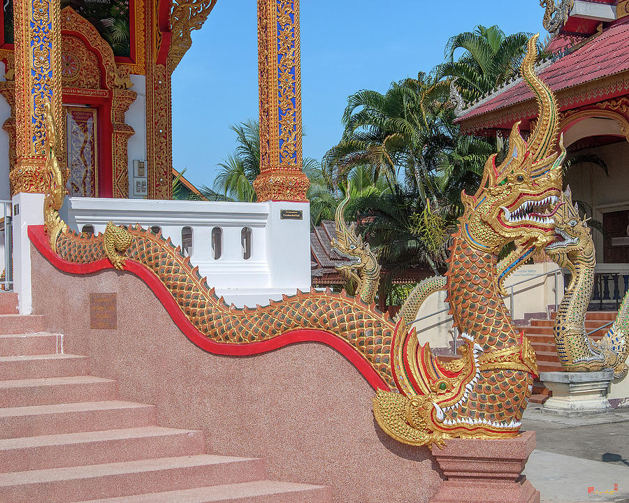 Wat Si Chum Phra Ubosot Naga DTHLU0123 Photograph by Gerry Gantt