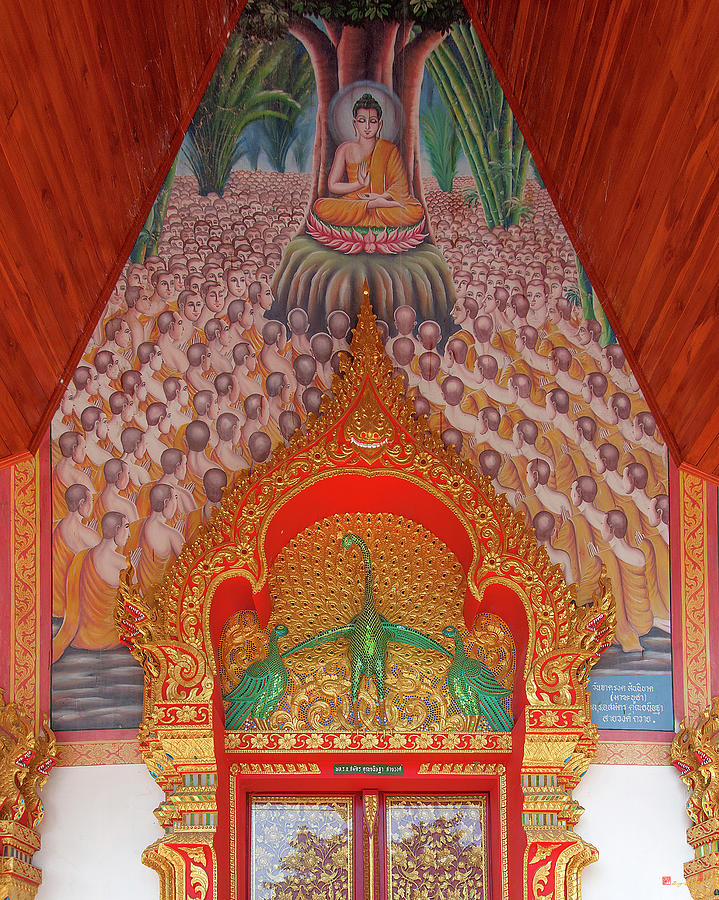 Wat Si Ngam Phra Wihan Door Lintel and Entrance Painting DTHCM1904 Photograph by Gerry Gantt
