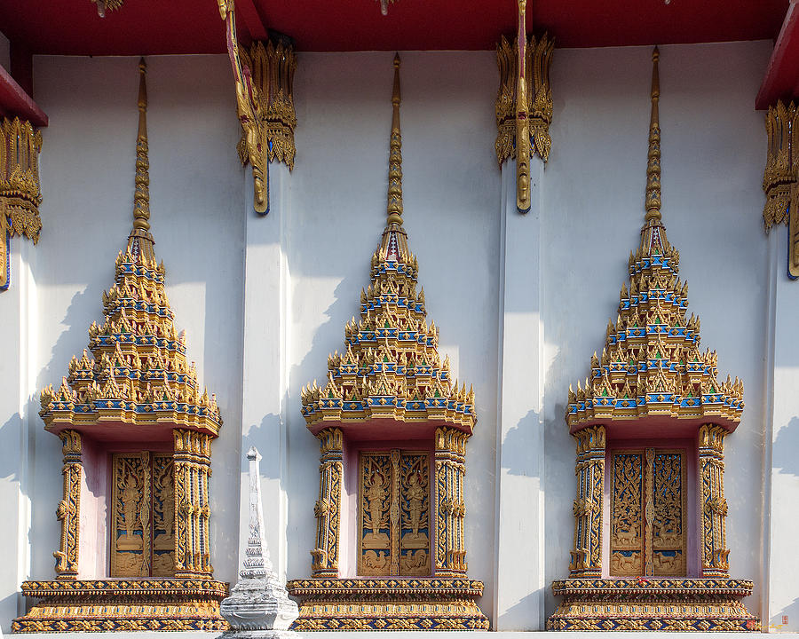 Wat Subannimit Phra Ubosot Windows DTHCP0009 Photograph by Gerry Gantt