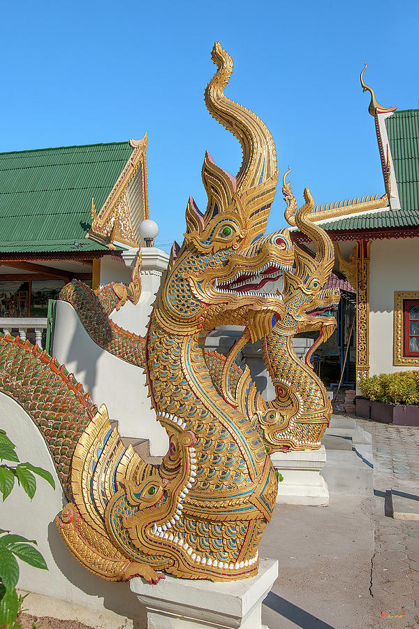Wat Tong Kai Phra Wihan Makara and Naga Guardians DTHCM2337 Photograph by Gerry Gantt