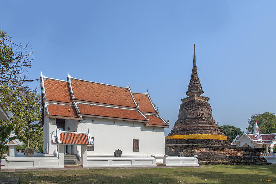 Wat Traphang Thong Lang Phra Ubosot and Main Chedi DTHST0168 Photograph by Gerry Gantt