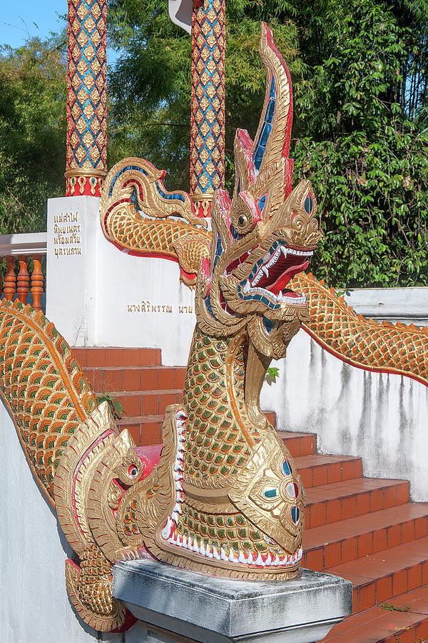 Wat Wichit Wari Phra Ubosot Makara and Naga DTHCM1774 Photograph by Gerry Gantt