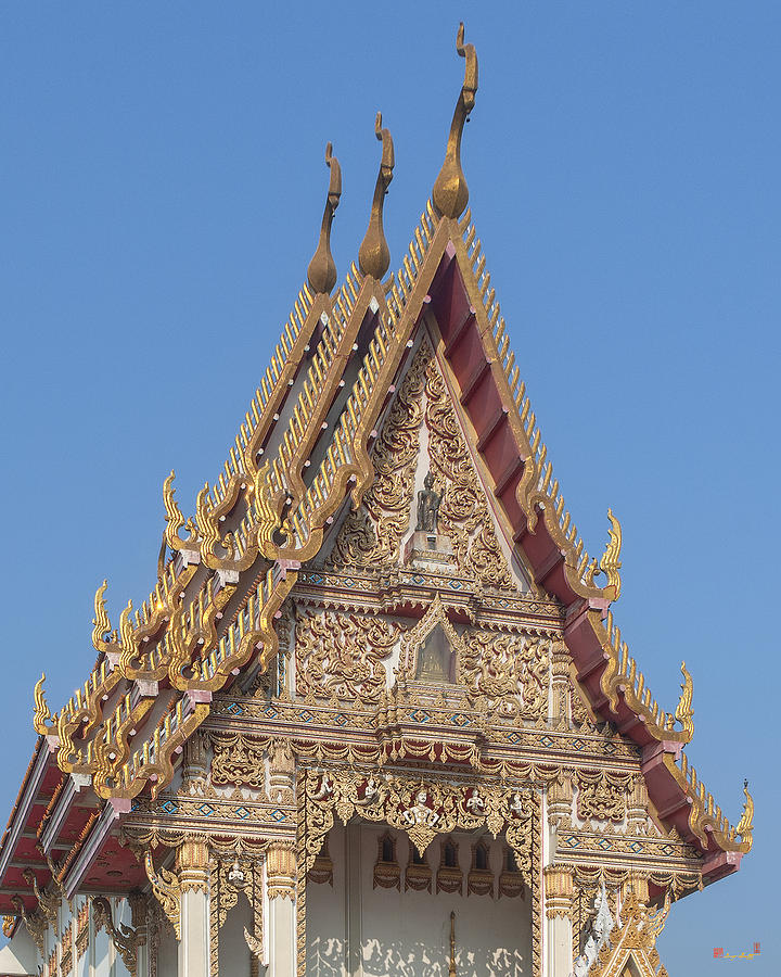 Wat Woranat Bonphot Phra Ubosot Gable DTHNS0019 Photograph by Gerry Gantt