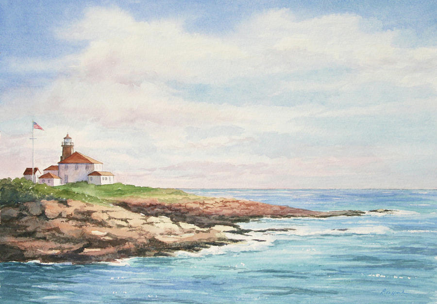 Lighthouse Painting - Watch Hill Light by Vikki Bouffard