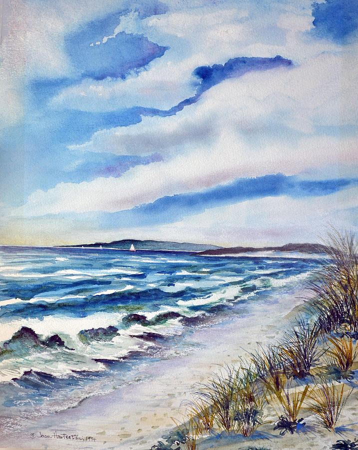 Beach Painting - Watch Hill RI Napatree by Joan Hartenstein
