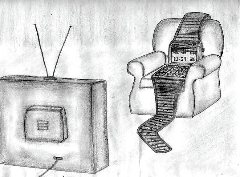 Unique Drawing - Watch-ing TV by Matt Quest