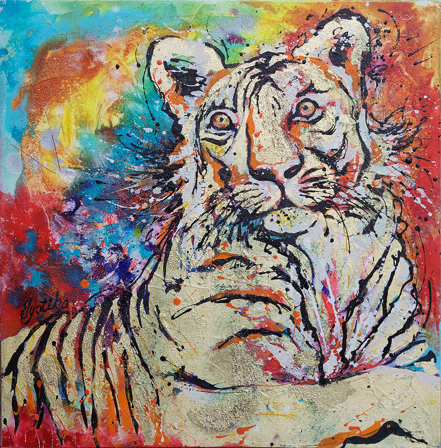 Watchful Tigeress  Painting by Jyotika Shroff