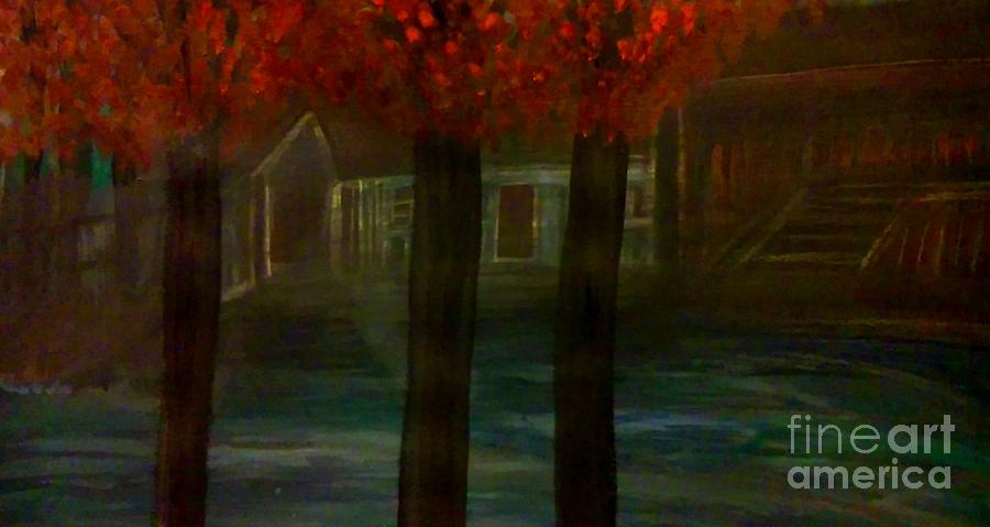 Nature Painting - Watching from the fog by Stephanie Zelaya