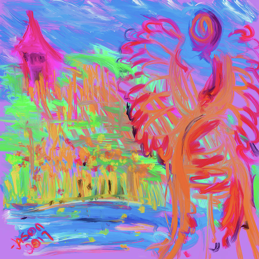 Watching Over the Little Pink House Digital Art by Jason Nicholas