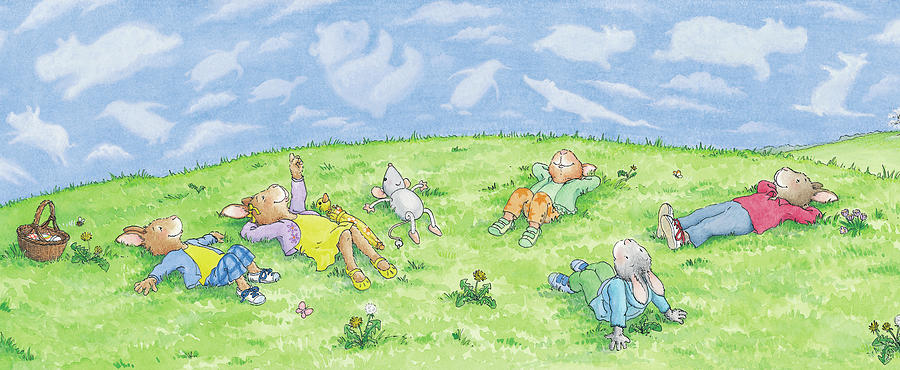 Watching the Clouds Roll By -- No Text Painting by June Goulding