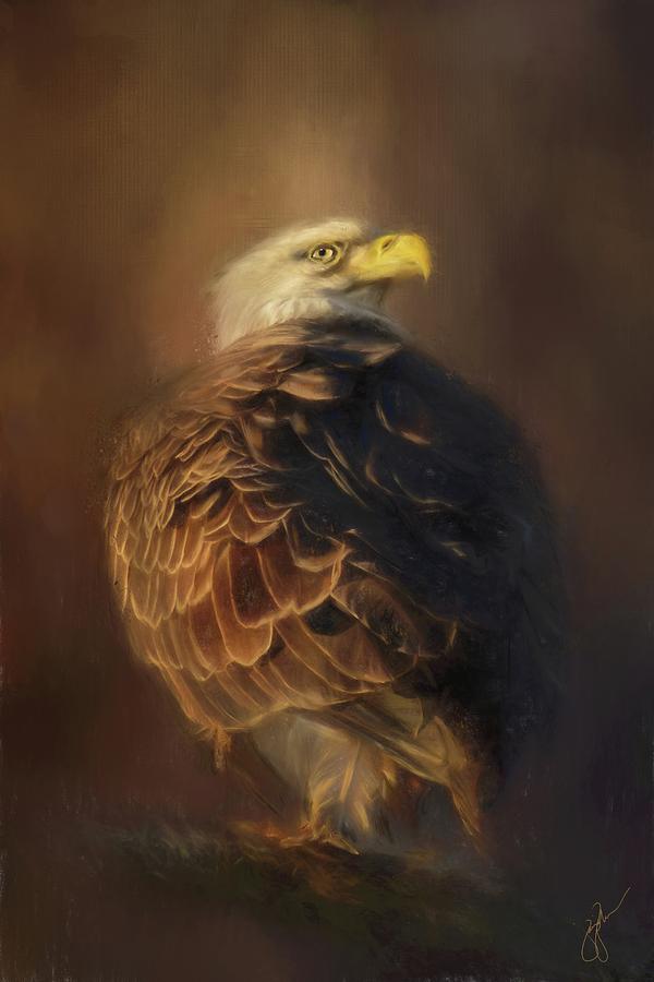 Watching The Nest Eagle Art Painting by Jai Johnson