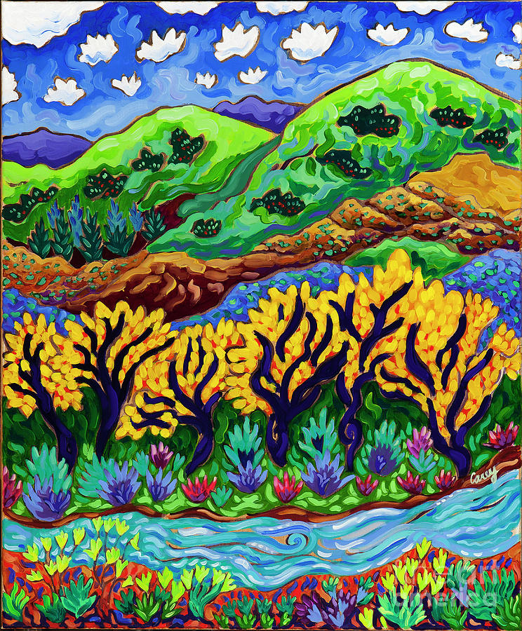 Watching the River Flow Painting by Cathy Carey