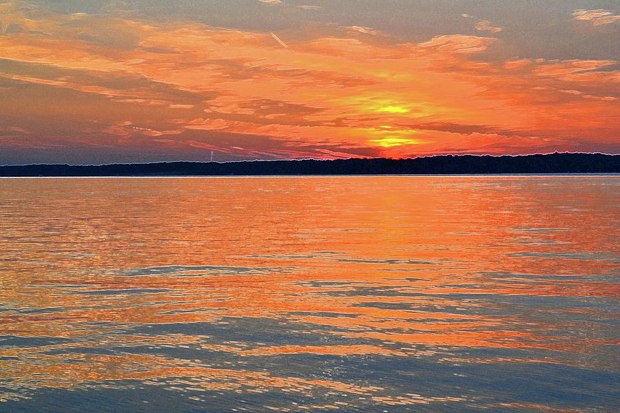 Watching The Sunset Across Kempenfelt Bay 2  Digital Art by Lyle Crump