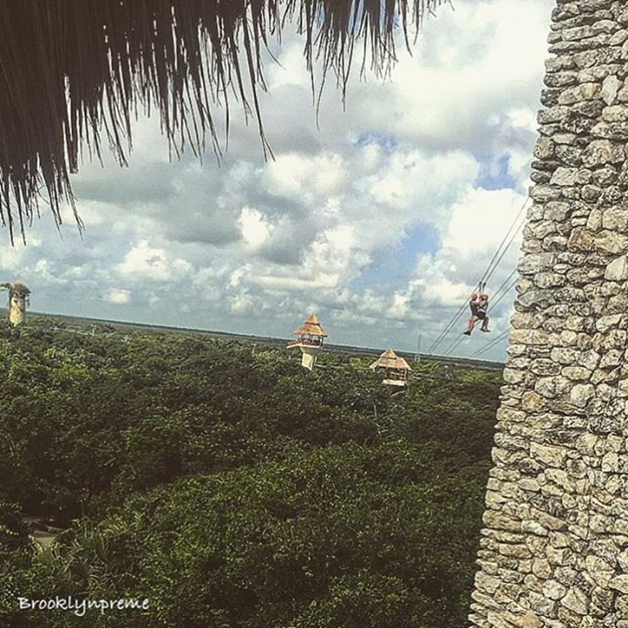 Mexico Photograph - Watching The Zip Liners As I Was by Michelle Rogers