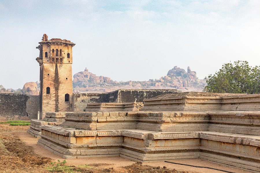 watchtower and remains of a palace, Hampi, Karnataka, India Photograph ...