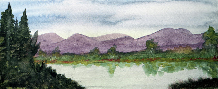 Water and Distant Hills Painting by R Kyllo