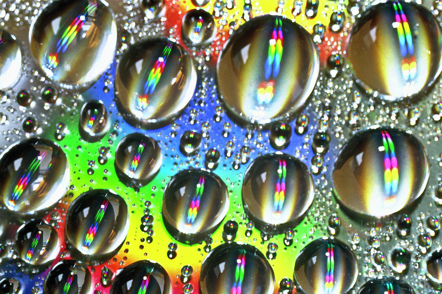 Water beads and spectrum colors Photograph by Heiko Koehrer-Wagner